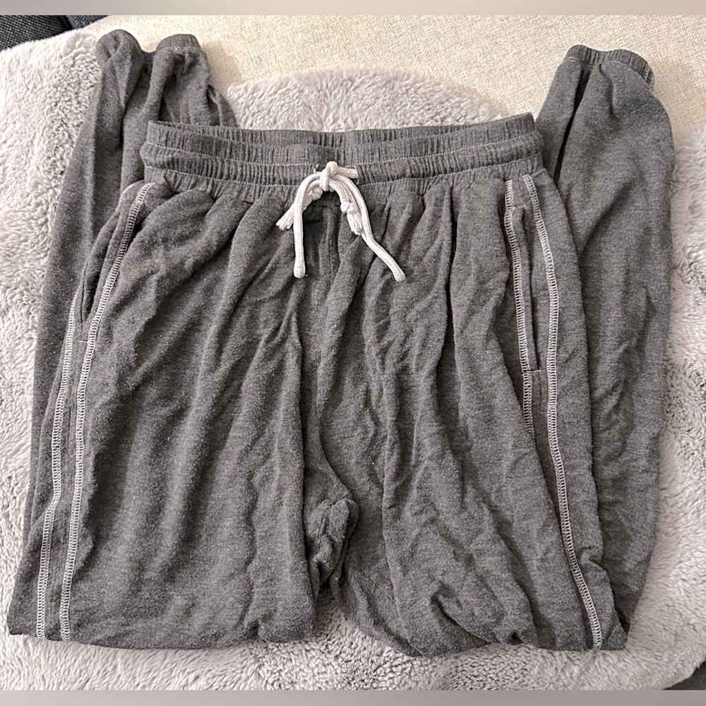 Gray Jogger Pants with Drawstring